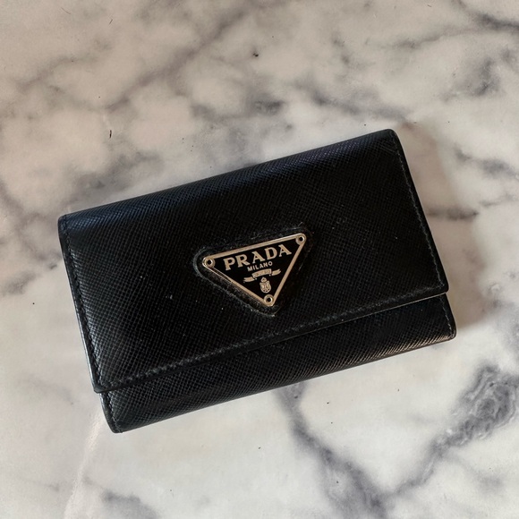 Prada Handbags - Prada Saffiano Leather Key Ring Holder